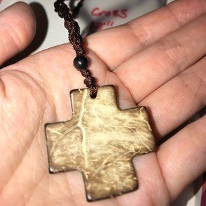 18" Adjustable Cotton and Coconut Shell Necklaces